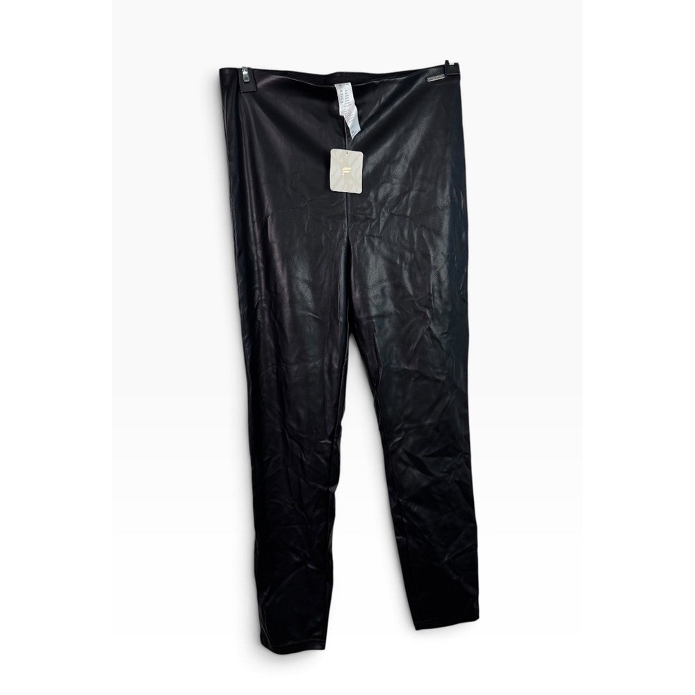 FABLETICS Women's Black Vegan Leather High-Rise Pull-On Leggings SZ XL